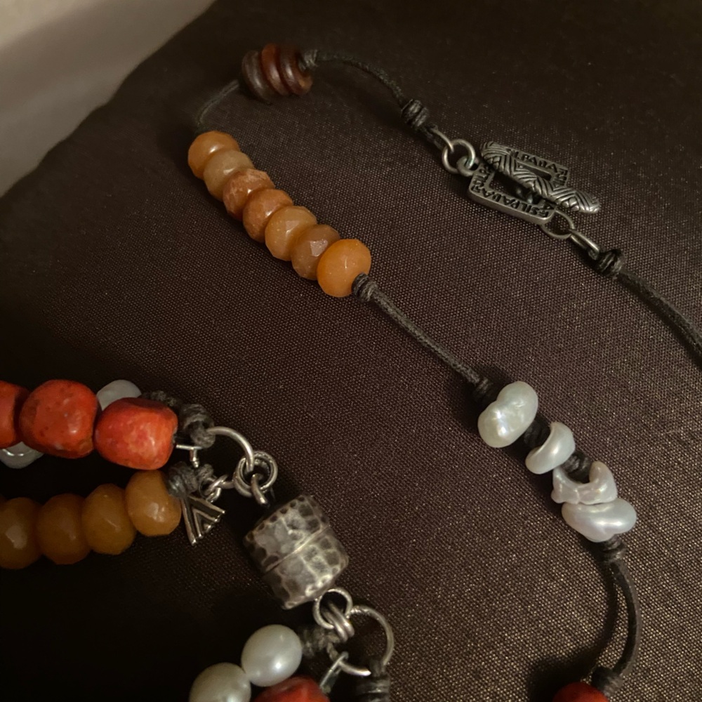Silpada Orange and Silver Beaded Necklace